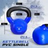 Yes4All 5-100 LB Kettlebells Vinyl Coated Cast Iron for Dumb...