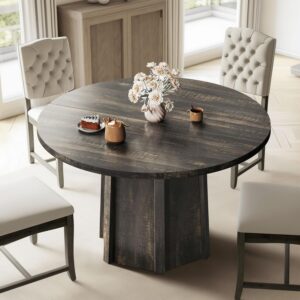DWVO 47" Round Dining Table for 4-6 People Farmhouse Industr...