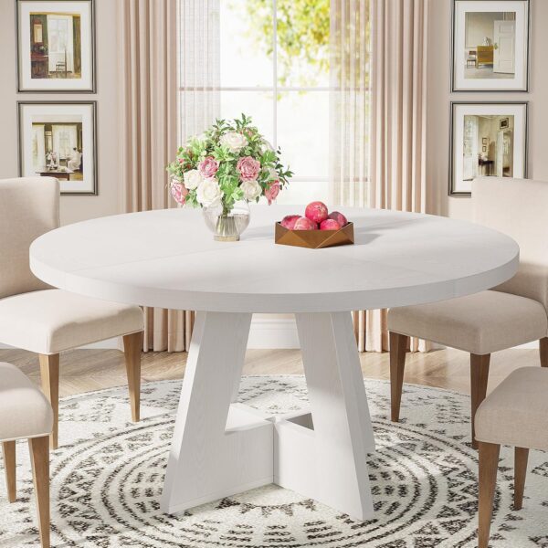 Tribesigns Round Dining Table Wood Kitchen Table for Dining ...
