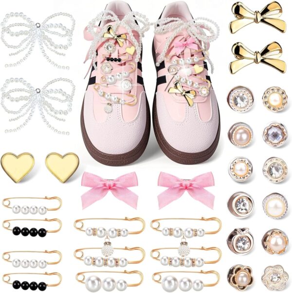 30PCS Womens Shoe Charms for Sneakers Cute Lace Accessories ...