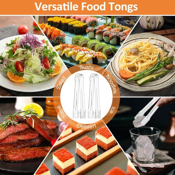 PEASUG 20 PCS Plastic Serving Tongs, Disposable Plastic Tong...