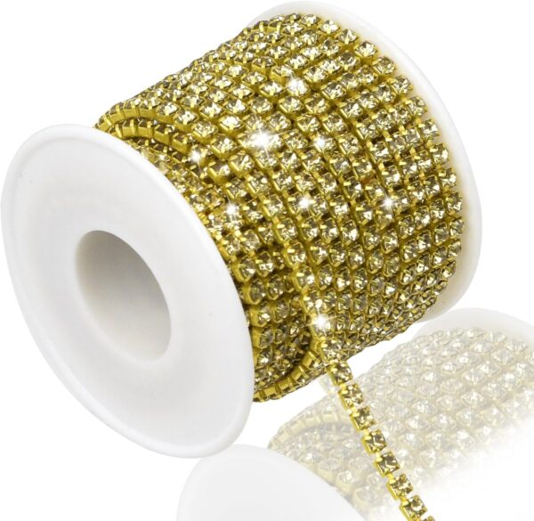 4MM Crystal Rhinestone Close Chain Trim 10 Yards Rhinestone ...
