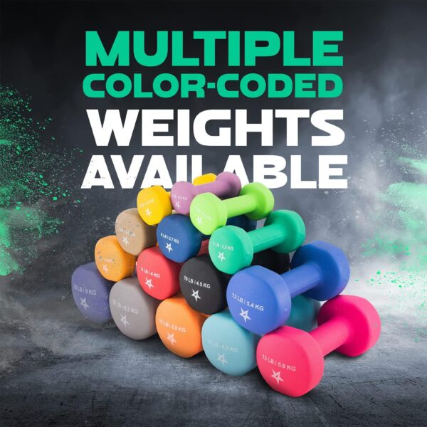 Yes4All Neoprene Coated Dumbbell Hand Weight Sets of 2 - Mul...