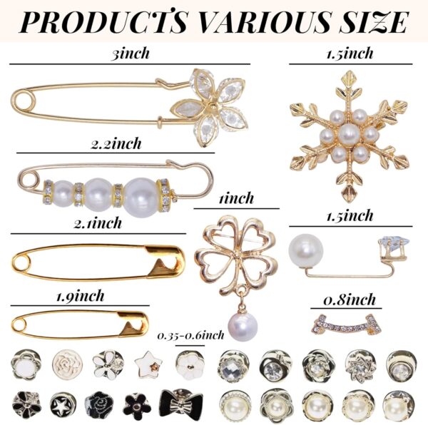 52pcs Brooch Pins Charms For Socks Bulk Fashion Decorative S...