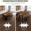 Feonase 5-Piece Dining Table Set for 4-8 People, 63" Extenda...