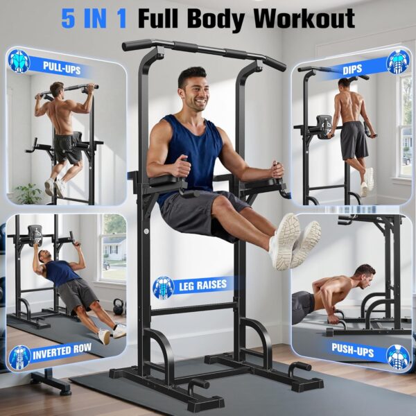 Sportsroyals Pull Up Bar Dip Station Power Tower Assistive T...