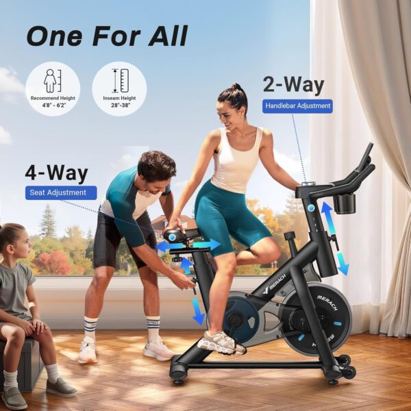 MERACH Exercise Bike, Brake Pad Stationary Bike with Exclusi...