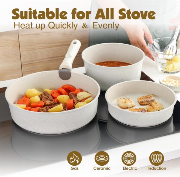 SENSARTE 24 Piece Pots and Pans Set, Nonstick Detachable Han...
