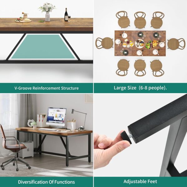 YITAHOME 70.8" Large Kitchen Dining Room Table for 6-8 Peopl...