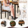 DKLGG Dining Room Table Set for 4 Farmhouse 5 Piece Dining T...