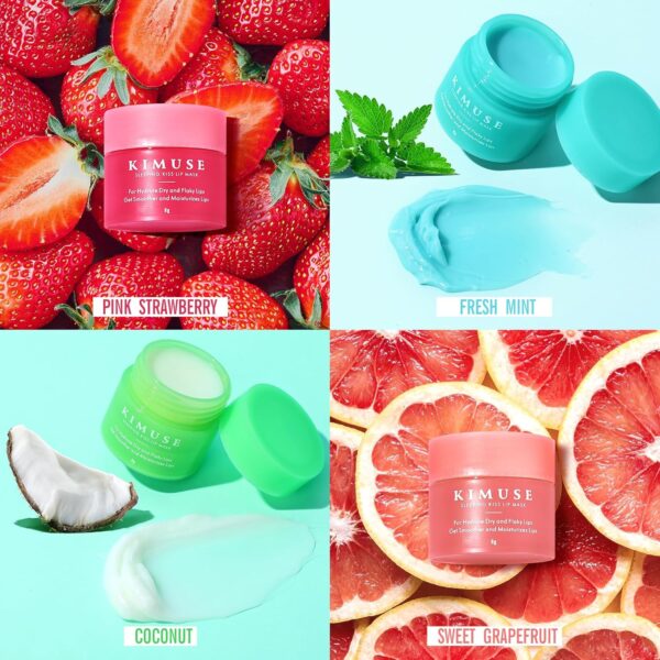 KIMUSE Lip Mask Set, 4PCS Lip Sleeping Mask Overnight Treatm...