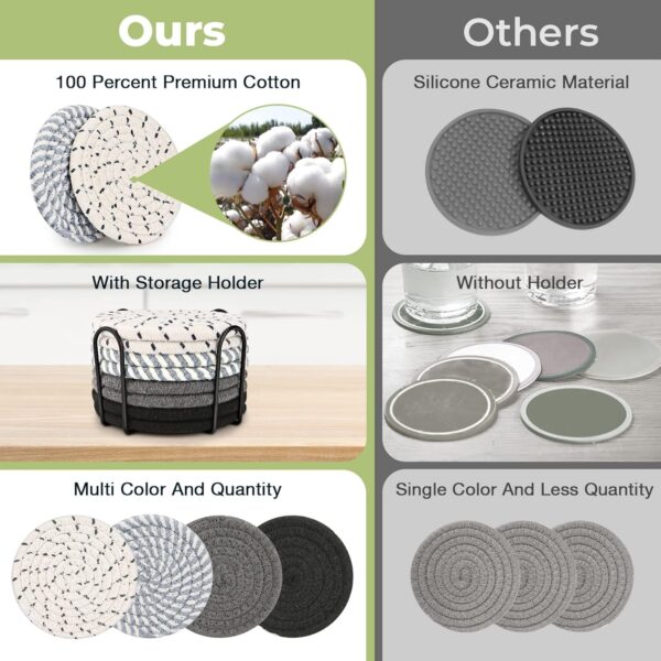 Coasters for Drinks, Coasters Set of 4 - Color, 8 Pack Coast...