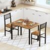 AWQM 3 Piece Dining Table Set, Small Industrial Kitchen Tabl...