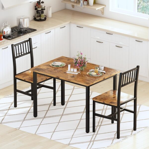AWQM 3 Piece Dining Table Set, Small Industrial Kitchen Tabl...