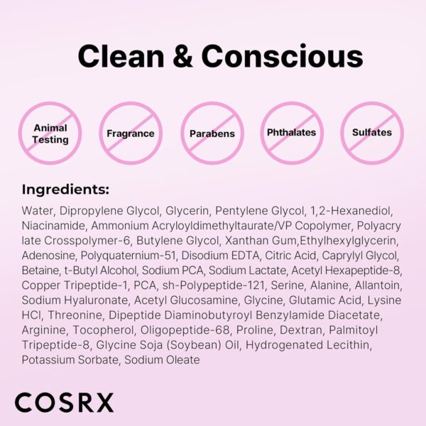 COSRX 6X Peptide Collagen Booster Toner Serum, Niacinamide &...