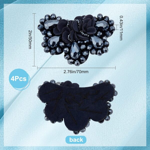 CRASPIRE 4PCS Crystal Shoe Charms Glude on Black Rhinestone ...