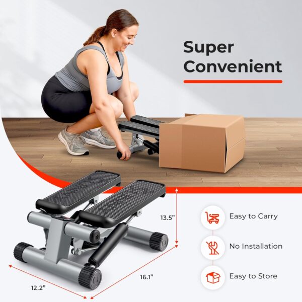 Sunny Health & Fitness Mini Stepper for Exercise at Home, St...