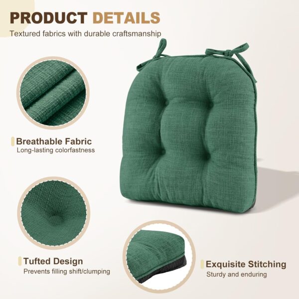 downluxe Indoor Chair Cushions for Dining Chairs, Tufted Ove...