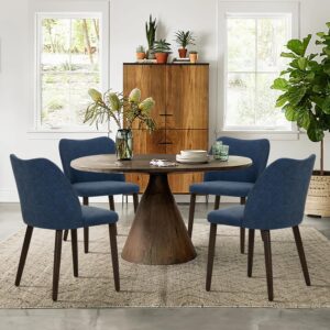 COLAMY Upholstered Dining Chairs Set of 4, Modern PU Leather...