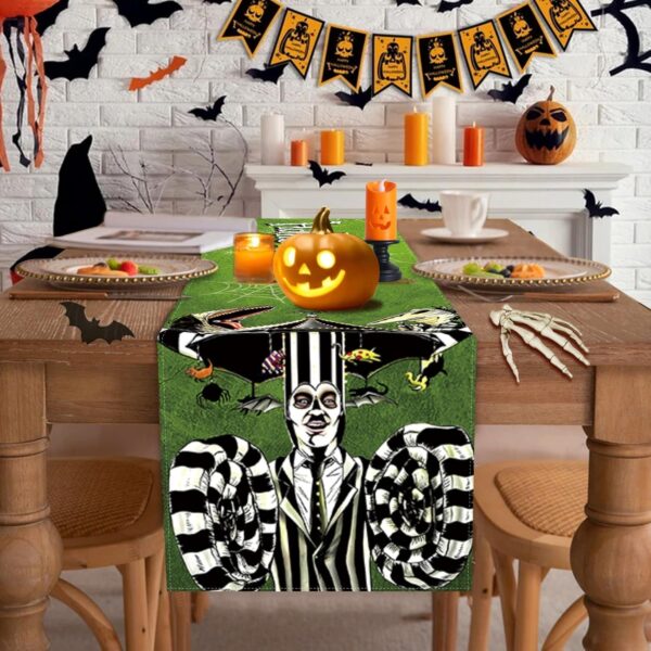 Halloween Table Runner,Green Tablecloth Seasonal Kitchen Din...