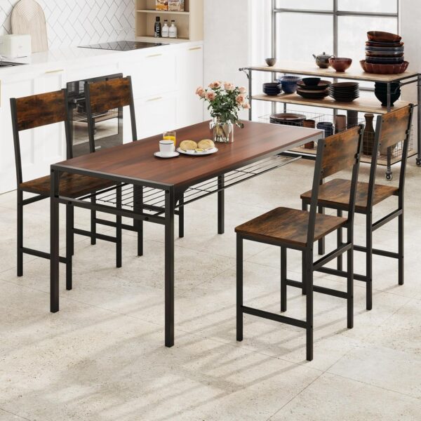 Giantex Dining Chairs Set of 4, Industrial Kitchen Chairs wi...