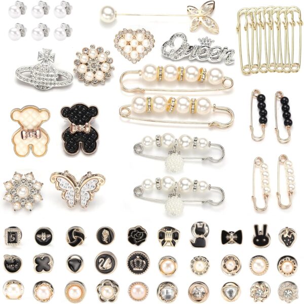 zgiraloca Charms for Socks Shoes,60pcs Bling Brooches and Sa...