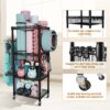 Home Gym Storage, 3 Tiers Workout Equipment Organizer with W...
