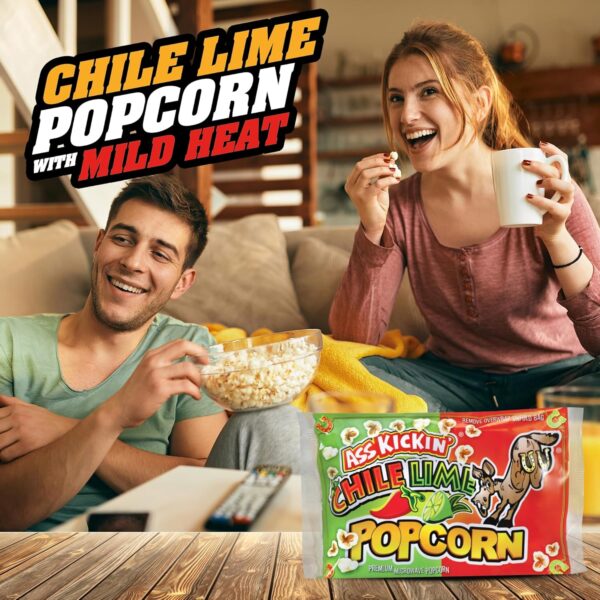 ASS KICKIN' Chile Lime Microwave Popcorn Bags - 3 Pack - Ult...
