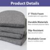 Chair Cushions for Dining Chairs with Ties and Removable Cov...