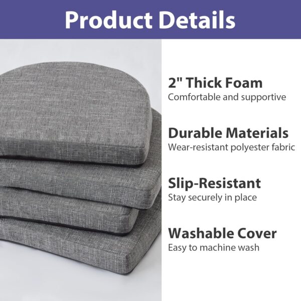 Chair Cushions for Dining Chairs with Ties and Removable Cov...