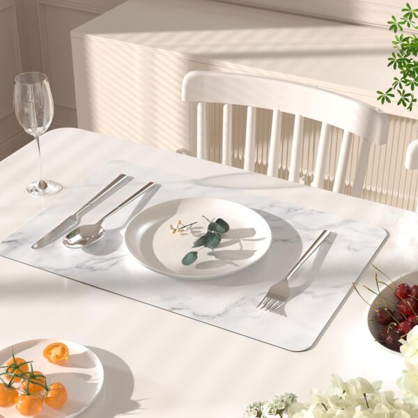 QIYI Placemats Set of 4, 12x18 Inch PU Leather Place Mats fo...