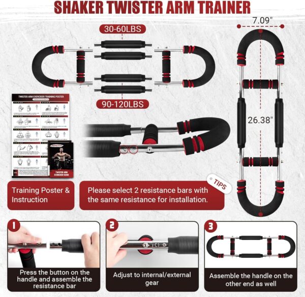 Twister Arm Trainer, Adjustable Twister Arm Chest Exerciser ...