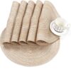SHACOS 15 inch Round Braided Placemats Set of 6 Non Slip Hea...