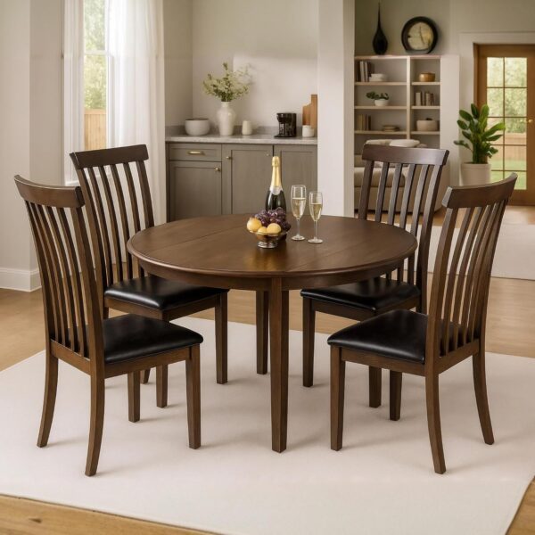 AMERLIFE Solid Wood 5-Piece Foldable Dining Set, Mid Century...