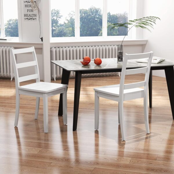 Giantex Wood Dining Chairs Set of 2 White - Wooden Armless K...