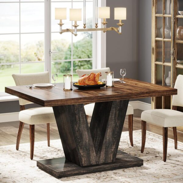 Tribesigns 47-Inch Dining Table for 4, Black Kitchen Dinner ...
