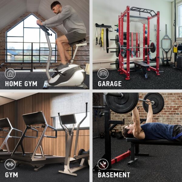 AIRHOP 0.56in Thick 48 Sq Ft Exercise Equipment Mats, 12 Til...