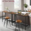 VASAGLE Bar Table, Narrow Long Kitchen Dining Table, Sturdy ...