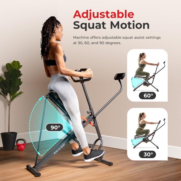 Sunny Health & Fitness Smart Upright Row-N-Ride Trainer w/Ad...