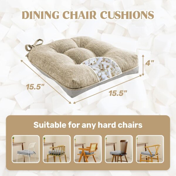 puredown® Chair Cushions for Dining Chairs, Tufted Memory Fo...