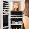 LED Jewelry Cabinet, 66" Jewelry Armoire with Clothes Rack, ...
