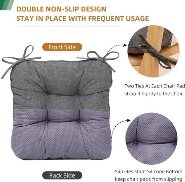 RACE LEAF Indoor Chair Cushions 4 Pack, Tufted Memory Foam D...
