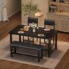 IDEALHOUSE Dining Table Set for 4, Kitchen Table and 2 Uphol...