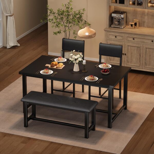 IDEALHOUSE Dining Table Set for 4, Kitchen Table and 2 Uphol...