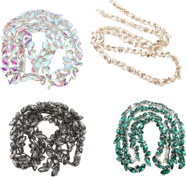 1 Yard Rhinestone Chain, AB Crystal Rhinestone Applique Bead...