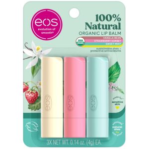eos 100% Natural & Organic Lip Balm Trio- Vanilla Bean, Swee...