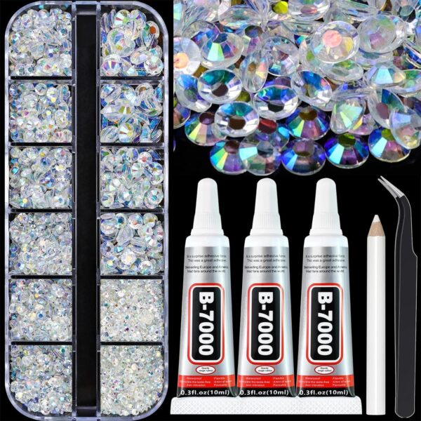 B7000 Clear Glue with 4000PCS Transparent AB Rhinestones for...