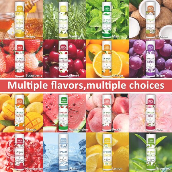 32 Pack Lip Balm, Natural Lip Balm Bulk with Vitamin E and C...
