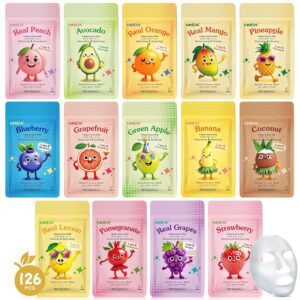 126 Pack Sheet Hydrating Face Masks Skincare for Women, Bulk...