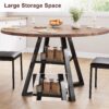 Round Dining Table for 4,Kitchen Dining Room Circle Dinner P...